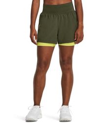 Under Armour - S Run Stamina 2 In 1 Shorts Green S - Lyst