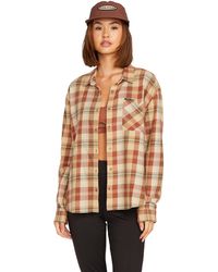 Volcom - Plaid To Meet U Long Sleeve Flannel Shirt - Lyst