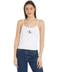 Calvin Klein - Monologo Strappy Tank Top S/s Knit Tops - Lyst