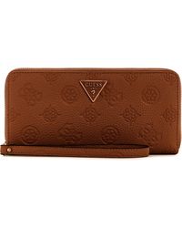 Guess - Cresidia SLG Zip Around Wallet L Beige - Lyst
