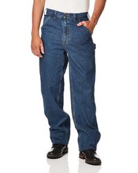 Carhartt - Washed Denim Original Fit Work Dungaree Jeans Dark Denim 33w X 30l - Lyst