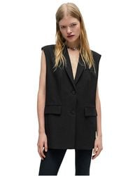 HUGO - Regular-fit Long-length Waistcoat With Logo Lining - Lyst