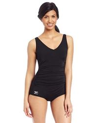 Speedo Pebble Texture One Piece Swimsuit - Nero