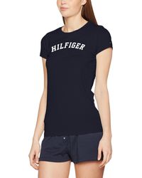 Tommy Hilfiger Ss Tee Print Pyjama Top - Blue