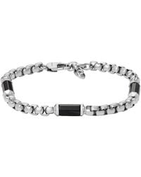 Fossil - All Stacked Up Beads JF04604040 Bracelet pour homme en agate Noir - Lyst