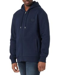 GANT - Tonal Archive Shield Zip Hoodie Hooded Sweatshirt - Lyst