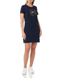 Tommy Hilfiger - Short Sleeve Metallic Logo Cotton T-Shirt Dress Lässiges Kleid - Lyst