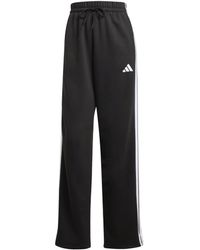 adidas - Mujer Essentials 3-stripes Open Hem Fleece Pants - Lyst