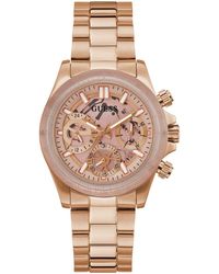 Guess - Rose Gold Tone Strap Nude Dial Two-tone - Lyst