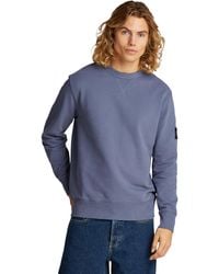 Calvin Klein - Uomo Felpa Badge Crew Neck in Cotone - Lyst