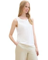 Tom Tailor - Basic Blusen-Top mit weitem Rundhalsausschnitt - Lyst