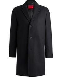 HUGO - S Malte2441 Wool-blend Coat In A Regular Fit - Lyst