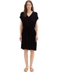 Tom Tailor - 1036658 Kleid mit Struktur & Bindegürtel - Lyst