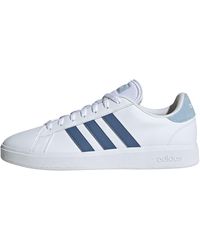 adidas - Sneakers -Chiusura con Lacci -Tomaia in Pelle -Fodera in Tessuto -Suola in Gomma Bianco Bianco/Blu - Lyst