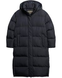 Superdry - Longline Hooded Puffer Coat Jacket - Lyst