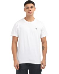 Calvin Klein - Calvin Klein 2er Pack T-Shirts Kurzarm Monologo Rundhalsausschnitt - Lyst