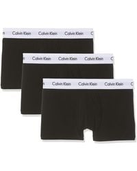 Calvin Klein - Low Rise - Trunks 3 Pack - Signature Waistband Elastic - Black/white Waist - Size - Lyst