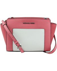 Michael Kors - MICHAEL s Selma Leather Messenger Handbag Pink Medium - Lyst
