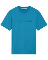 Trussardi - Uomo T-Shirt Lettering Print Cotton Jersey 30/1 52T00724-1T005381 Turchese XXL - Lyst