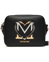 Love Moschino - Borsa a tracolla nera da donna con logo UNI - Lyst