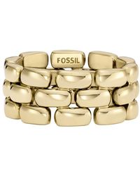 Fossil - Arden Gold Stainless Steel Ring - Lyst