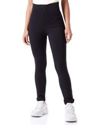HUGO - S Hinini Skinny-fit Leggings With Oversized Logo Waistband Black - Lyst