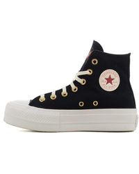 Converse - Chuck Taylor All Star Platform Hearts Sneaker Nera da Donna A05138C - Lyst