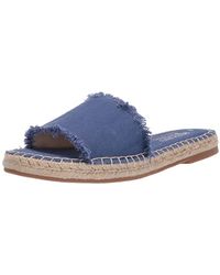 Skechers Bobs Bobs Maldives-Coastal Cove. Frayed Edge Slide Flat Sandal - Blu