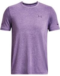 Under Armour - S Seamless Stride Short Sleeve T-shirt Purple Xxl - Lyst