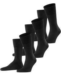 FALKE - Tiago 3-pack Socks Fil D'ecosse Organic Cotton Blue Grey Black Thin Light Elegant Plain Without Pattern For Dress Or Casual - Lyst