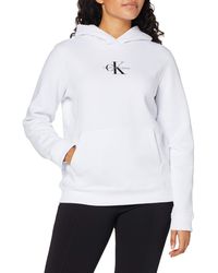 Calvin Klein Monogram Regular Hoodie Suéter - Azul