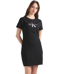 Calvin Klein - T-Shirt Kleid Monologo Dress Kurzarm - Lyst