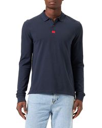 HUGO - S Deresolo222 Cotton-piqué Slim-fit Polo Shirt With Red Logo Label - Lyst