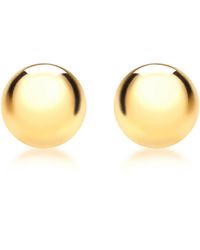 Amazon Essentials - Orecchini a Bottone Rotondi in Oro Giallo 9 ct - Lyst