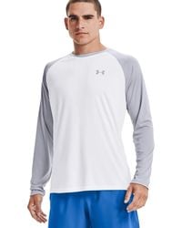 Under Armour - Velocity Ls Loose White/grey Long Sleeve Shirt - Lyst