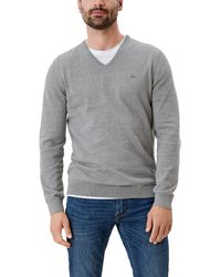 S.oliver - RED Label Pullover mit V-Ausschnitt Light Grey Melange XL - Lyst