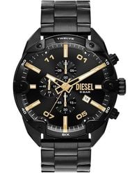 DIESEL - Spiked Chronograph, Black Stainless Steel Watch - Lyst