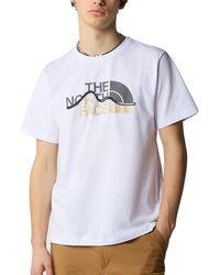 The North Face - NF0A87NTFN41 's S/S Mountain Line Tee T-Shirt Uomo TNF White Taglia XL - Lyst