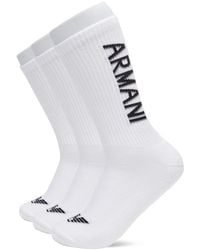 Emporio Armani - , 3-pack Short Socks, Black Velvet, One Size - Lyst