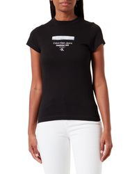 Calvin Klein - Stripe Logo MODERN Straight Tee S/S T-Shirts - Lyst