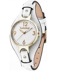 Timberland - Deering Quartz Watch With Silver Dial Analogue Display And White Leather Strap 14203lsg/01 - Lyst