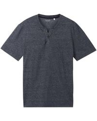 Tom Tailor - Basic Serafino-T-Shirt mit Struktur - Lyst