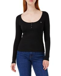 Tommy Hilfiger - Tjw Slim Button Rib C-Collo LS T-Shirt - Lyst