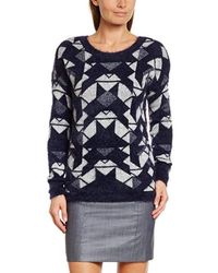 Vero Moda Sweater PALOMAS LS BLOUSE, Rundkragen - Blau
