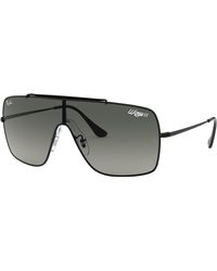 Ray-Ban - Rb3697 Wings Ii Square Shield Sunglasses, Black/grey Gradient, 35 Mm - Lyst