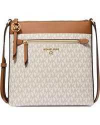 Michael Kors - Jet Set Charm Small North/South Flat Crossbody Vanilla/Acorn One Size - Lyst