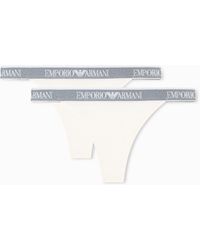 Emporio Armani - Iconic Logo Band 2 Pack Thong - Lyst