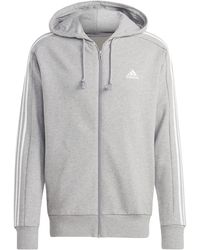 adidas - Essentials French Terry 3-stripes Full-zip Track Top - Lyst