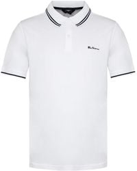 Ben Sherman - Classic Fit White/navy Tip S Twin Tipped Polo Shirt 0072550 10 - Lyst