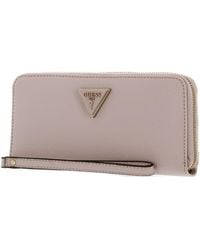 Guess - Meridian Slg Large Zip Around Wallet Light Rose - Lyst
